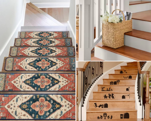 Fun Was to Spice of your Staircase and add some Color into your Home in an Unexpected Way! cover photo collage