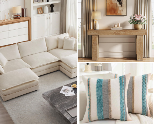 Boujee on a budget living room cover photo collage