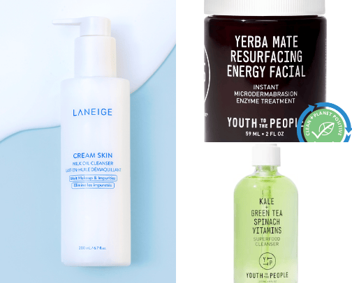 Skincare products cover photo collage