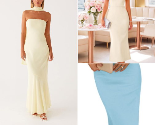 Outfit ideas for dinner date and wedding guests. cover photo collage