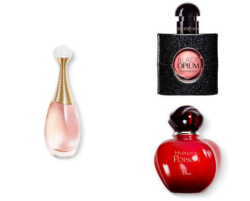 Women parfumes cover photo collage