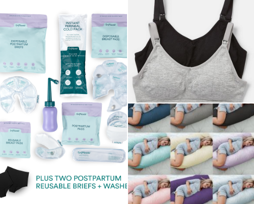pregnancy and postpartum essentials cover photo collage