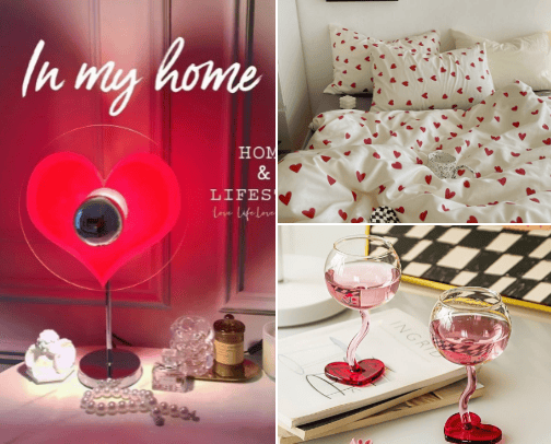 Heart shaped cute things cover photo collage