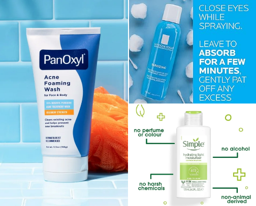 Acne- Friendly Products cover photo collage