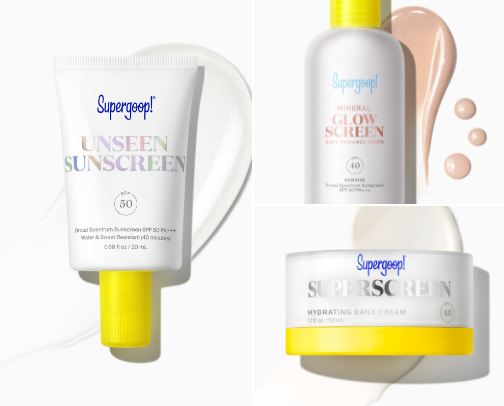 Limited Supergoop Skincare cover photo collage