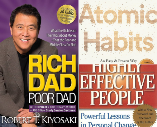 Growth between the covers. Top Reads. cover photo collage