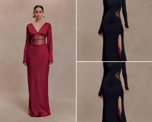 Long Sleeve Wedding Guest Dresses Small Band Large Cup cover photo collage