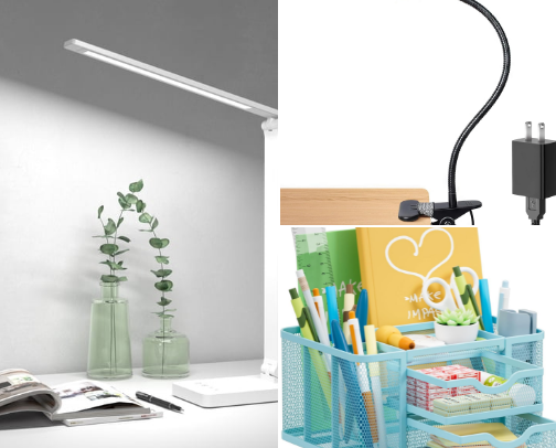 Dorm Room Desk Setup Essentials cover photo collage