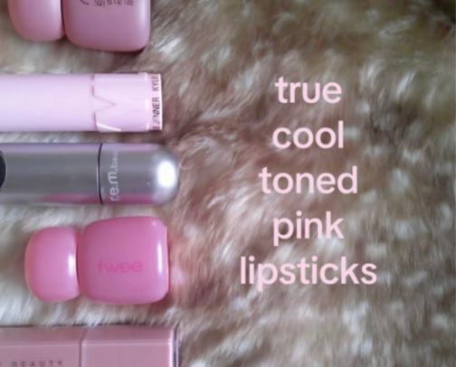 cool toned pink lipsticks that actually pull cool 🤍💄 cover photo collage
