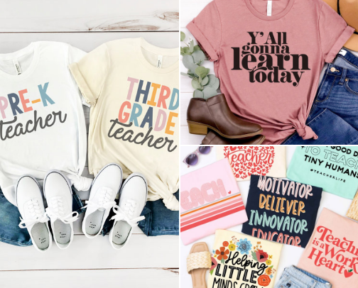 The Cutest Teacher Shirts! cover photo collage