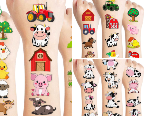 Top 10 Farm Animal Temporary Tattoos cover photo collage