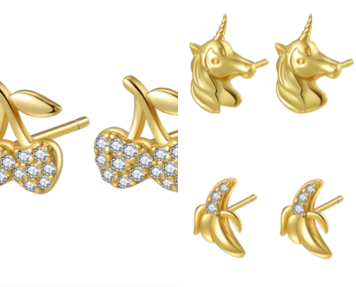 The Whimsical Gold Stud Earrings🍒🦄🍦 You’ll Wish You Bought Sooner! cover photo collage