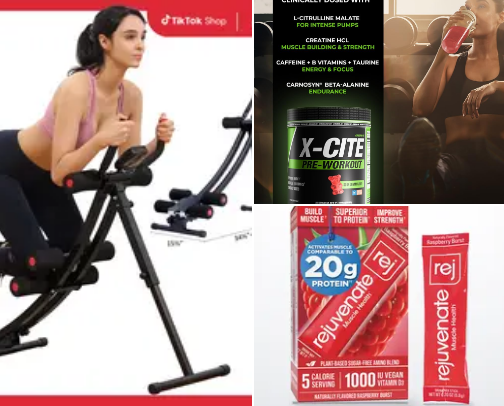 Exercise stuff cover photo collage