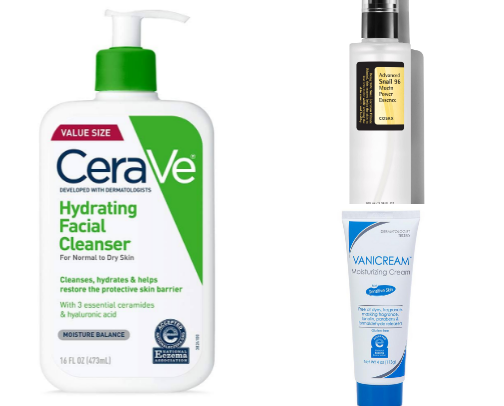 Perfect dry skin morning & night routine cover photo collage