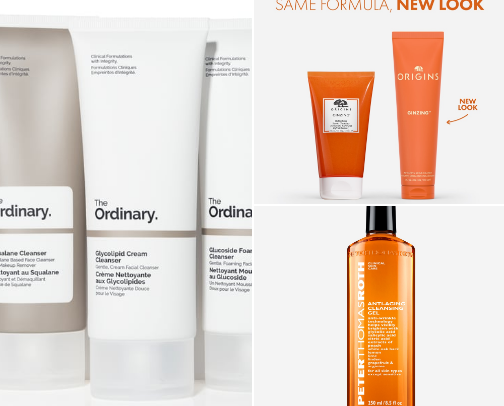 Clean aesthetic, skin care products! cover photo collage