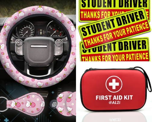 Gear & Steer - Glam and Safety Accessories for the New Teen Driver cover photo collage