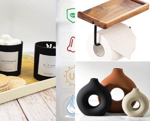 Black and Brown Bathroom Decor cover photo collage