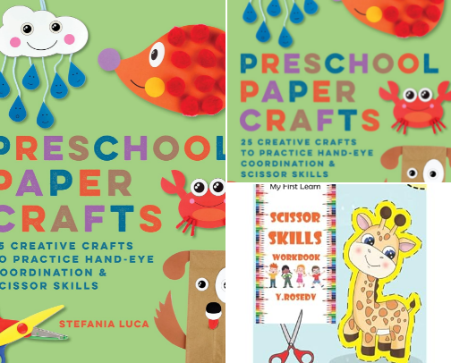 Read Free - Activity bundle for Preschool Paper Crafts: 25 Creative Crafts to Practice Hand-Eye Coordination & Scissor Skills cover photo collage