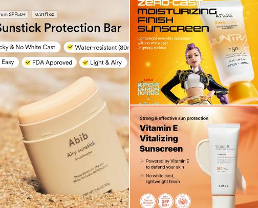 Best Korean Sunscreens 2026: No White Cast, SPF 50+ cover photo collage