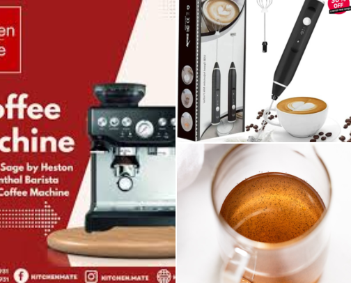 The Home Latte Bar: Everything for Café-Style Coffee at Home cover photo collage