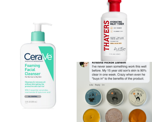skincare for acne prone + sensitive skin! cover photo collage