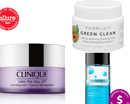 Makeup remover products cover photo collage
