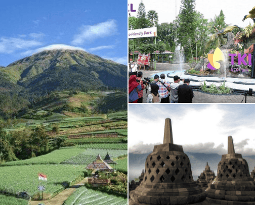 Tempat wisata di kota Magelang, Jawa Tengah, Indonesia cover photo collage