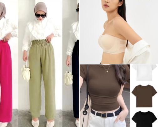 pakaian wanita cek cover photo collage