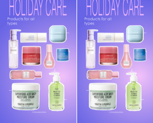 Skincare holy grail : for sensitive smooth skin, glowy face cover photo collage