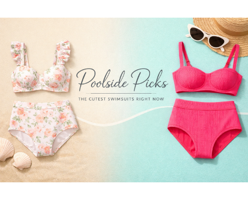 Poolside Picks: The Cutest Swimsuits Right Now cover photo collage