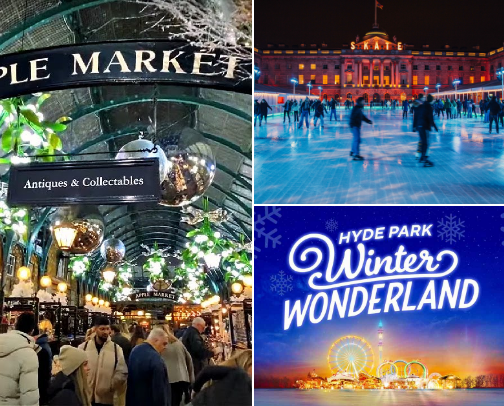 Christmas in London- Where to Visit Places To cover photo collage
