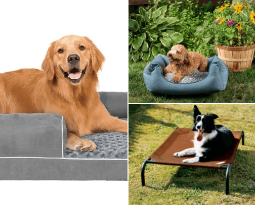 Dog beds cover photo collage