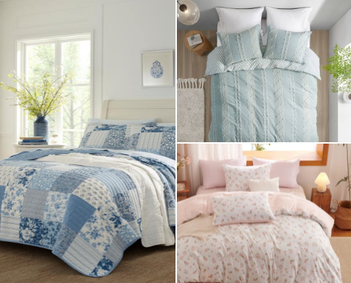 dorm bedding inspo cover photo collage