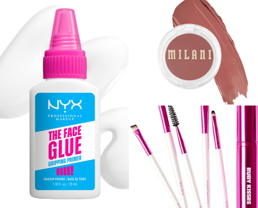 Afforable drugstore makeup & tools that help give you that clean makeup look cover photo collage