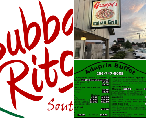 ALABAMA FAVORITES RESTAURANTS/BAKERIES cover photo collage