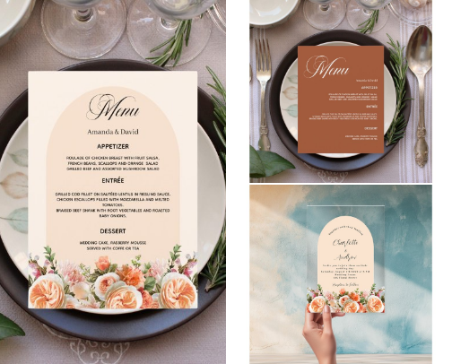 Cozy elegant fall wedding ideas. Invitations, décor & more cover photo collage