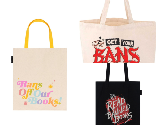 Banned Books and Banned Book Accessories cover photo collage