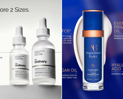 Skin care products cover photo collage