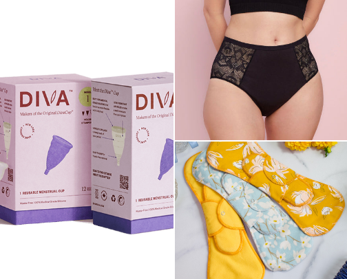 Environmentally friendly period products ♻️ cover photo collage