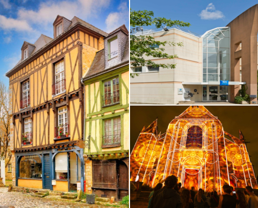 Hotel stays for an easygoing getaway, Atmospheric Streets, Old Buildings & Slow Evening Walks Le Mans, France cover photo collage