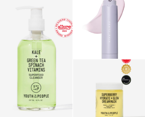 Skincare I buy over and over cover photo collage