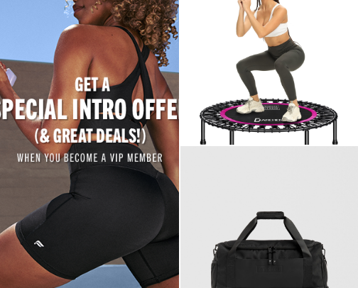 work out gear. cover photo collage