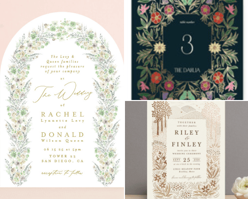 Wedding invitations cover photo collage