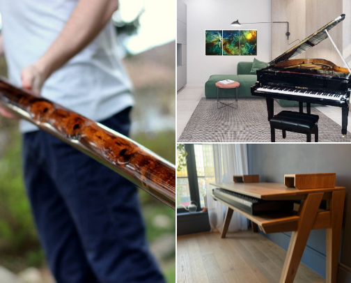 Music instruments cover photo collage