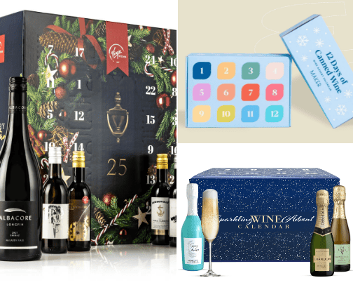 Wine advent calendars cover photo collage