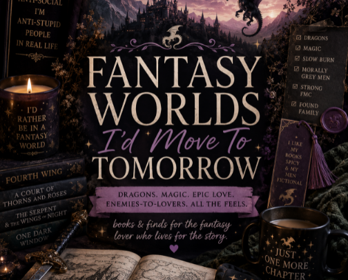 📚✨ Fantasy Worlds I'd Move To Tomorrow cover photo collage