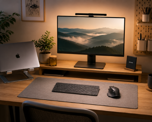 My Graphic Designer Desk Setup | The Tools I Use Every Day for Branding & Editorial Design cover photo collage