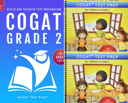 Read Free - Gifted and Talented COGAT Test Prep Grade 2: Gifted Test Prep Book for the COGAT Level 8; Workbook for Children in Grade 2 complete prep collection cover photo collage