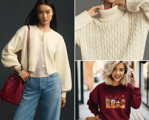Look more stylish with a sweater cover photo collage