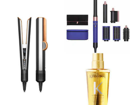Hair аccessories and products cover photo collage